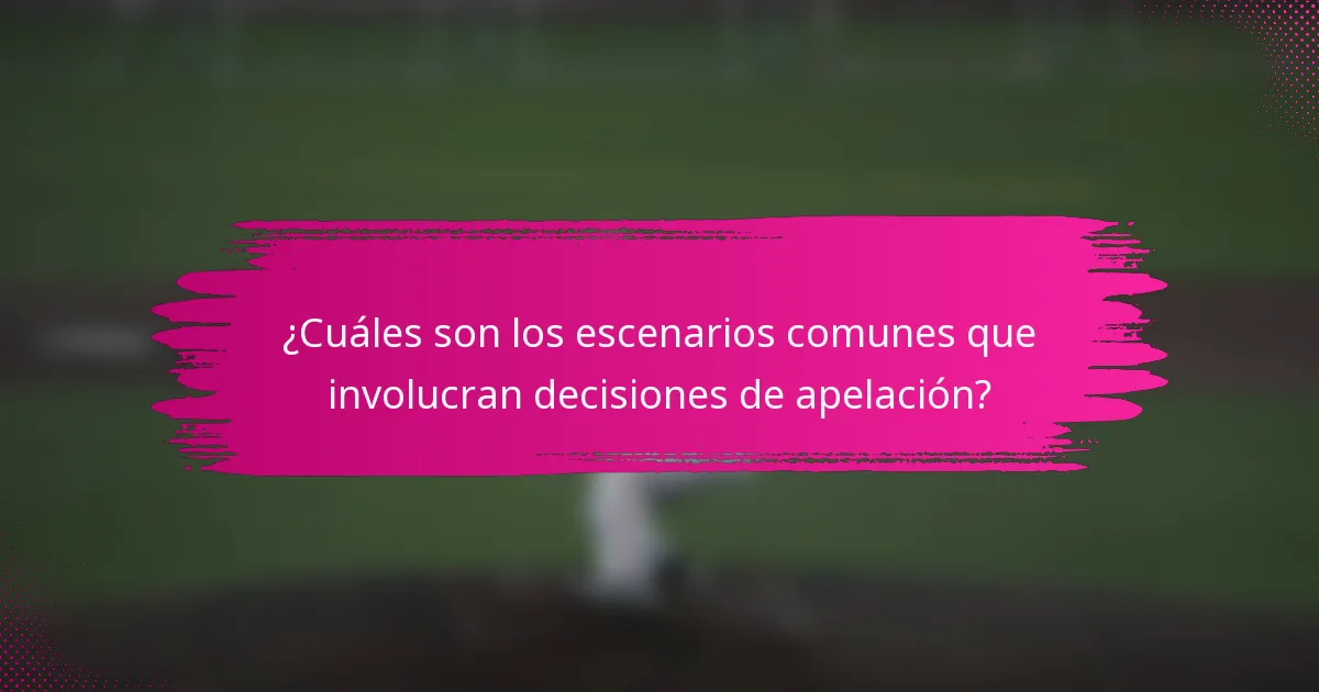 ¿Cuáles son los escenarios comunes que involucran decisiones de apelación?
